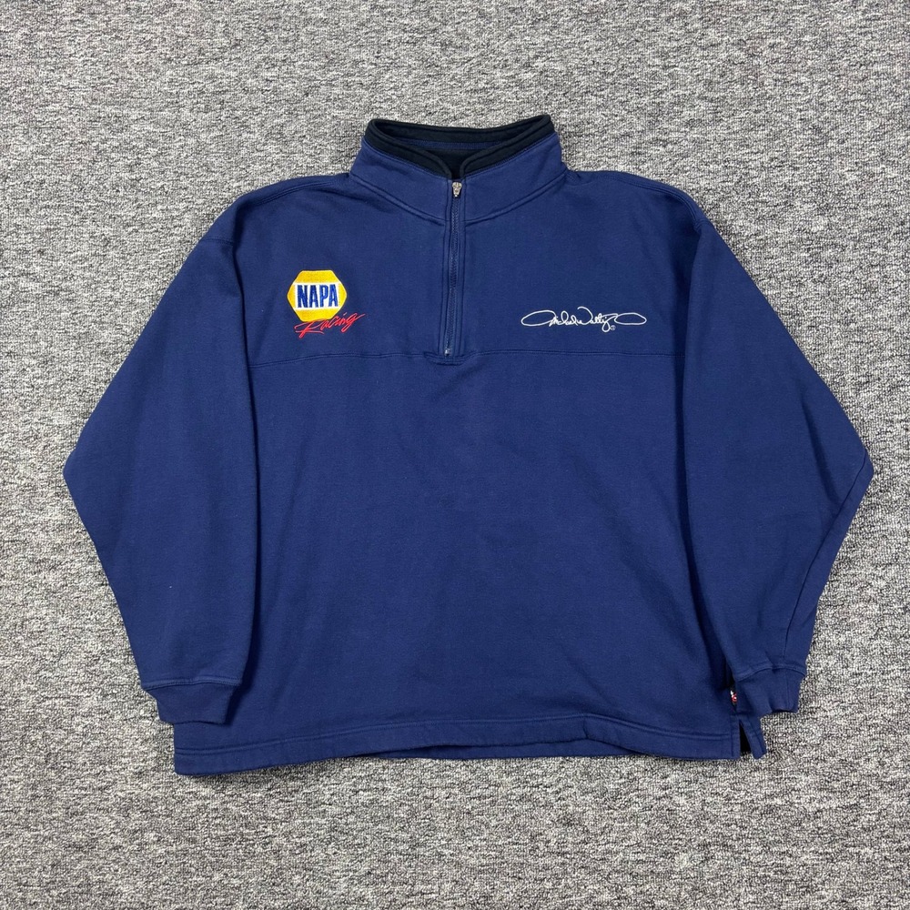 Vintage‎ 2000s Chase Authentics NAPA Racing Blue Quarter Zip Pullover Size  2XL